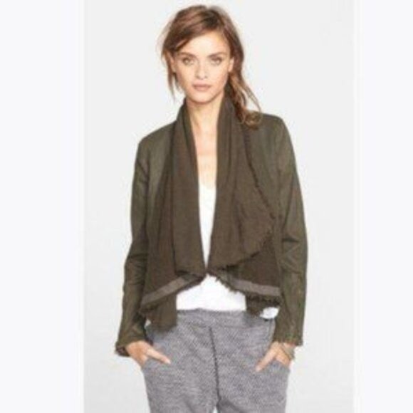 Free People Sweaters - Free People Coated Denim & Sweater Zip Cuff Multi Styled Moto Jacket